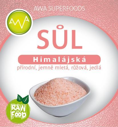 AWA superfoods Himalájska soľ prírodné mletá jemná ružová RAW 1000g