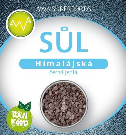AWA superfoods Himalájska soľ čierna jedlá RAW 250g