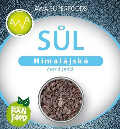 AWA superfoods Himalájska soľ čierna jedlá RAW 100 g