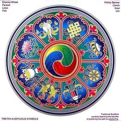 Mandala Sunseal V Tibetan Auspicious symbols